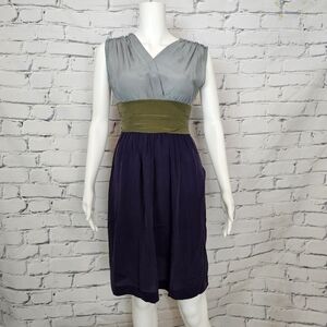 Philosophy di Alberta Ferretti Silk Color Block Dress